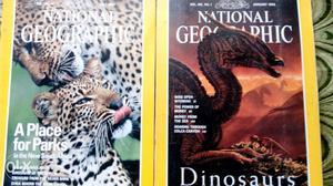 About 80 issues of National Geographic., nearly