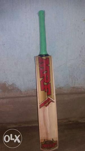 Beige And Green MRF Cricket Bat