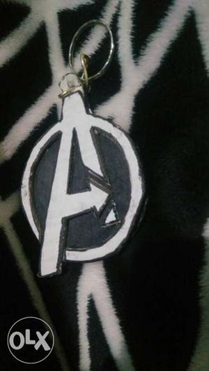 Black And White Marvel Avengers Keychain