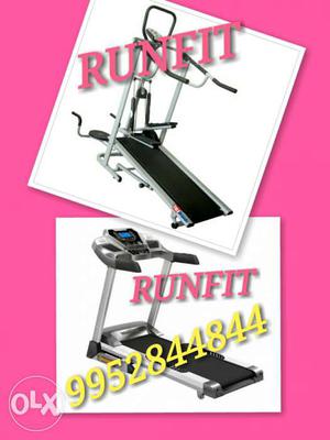 Black-and-grey 2-in-1 Treadmill runfitnes brand in Palakkad
