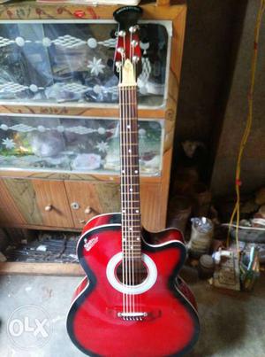 Cutaway Red And Black Acoustic Guitar