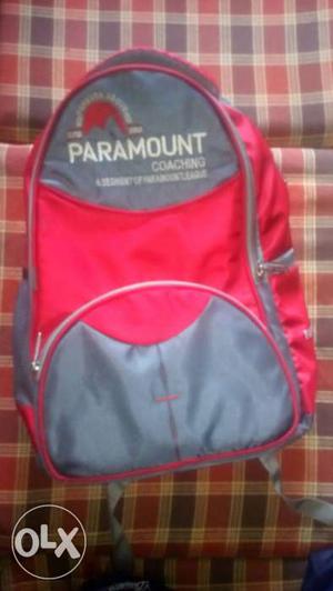 Gray And Red Paramount Backpack