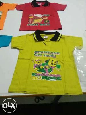 Kits,t-shirt,6colour,6pcs Packing,size-2years To 6years