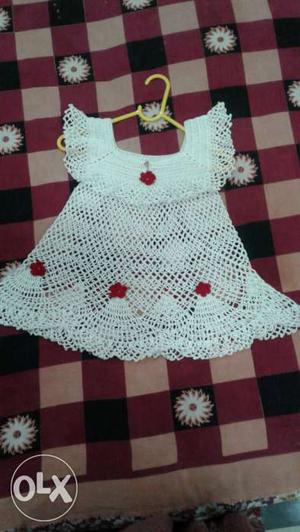New handmade crochet baby dress for 2 to 4 years