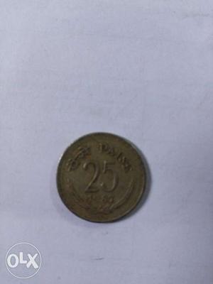 Old 25 paisa coin. in 