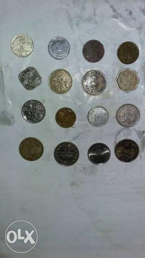 Round Silver-colored Coins Collection