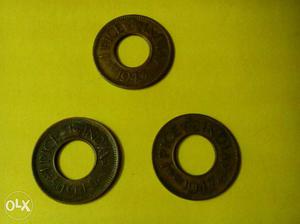 Set of 3 old Anna coins from the years ,