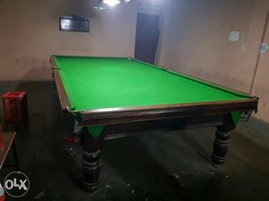 Two Green And Brown Wooden&stone Billiard Table