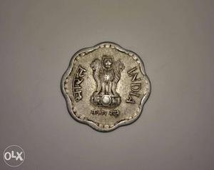 Urgently sell Scallop-edge Silver-colored Indian Coin