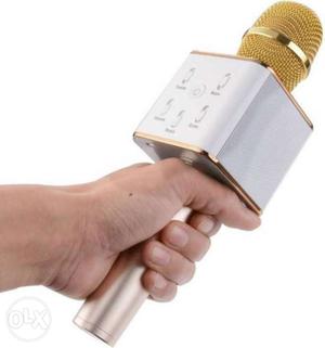 White And Gold Bluetooth Microphone