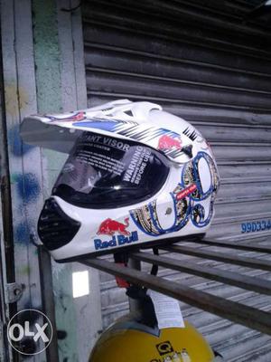 White Motocross Helmet