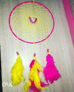 Yellow And Pink Dream Catcher