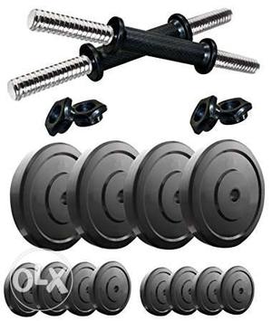  total 24 kg dumbell set with rods