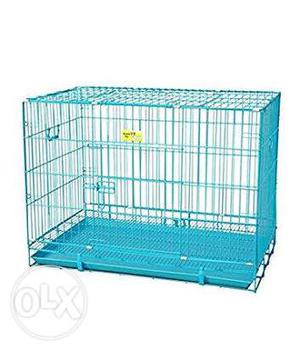 Blue Folding Pet Crate