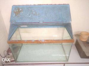 Fish tank 15"X15"X30" with top cover & sand.