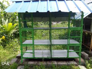 Green Metal Breading Cage