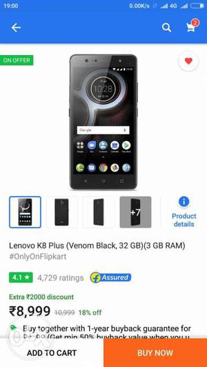 Lenovo K8 Plus sealed box not opened seal bill in