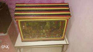 Yellow, Red, And Black Framed Fish Tank