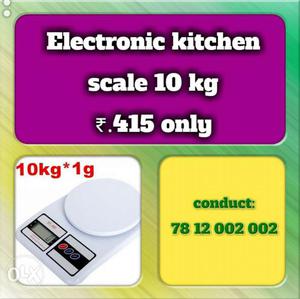 10 KG White Electronic Kitchen Scale