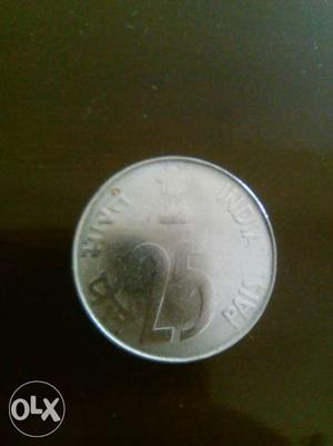 25 Indian Paise Coin.