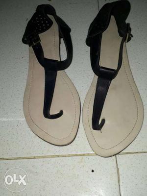Black And Brown Flat Sandals
