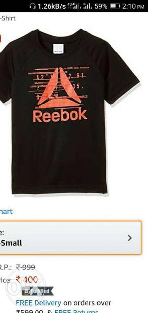Black Reebok Crew-neck T-shirt