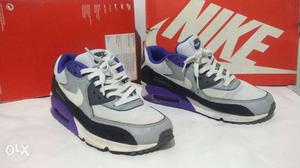 Black-white-and-purple Nike Air Max Shoes
