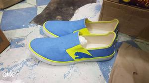 Blue-and-green Puma Slip-on Shoes