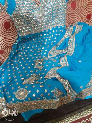 Blue kurti with dupatta 750/- white gown with