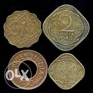 Brtish period old four different coin set