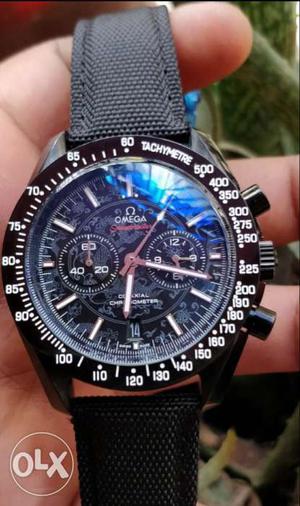 Chronograph leather watch