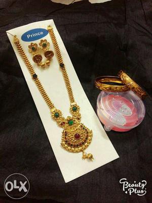 Diwali combo offer Gold plated necklace with