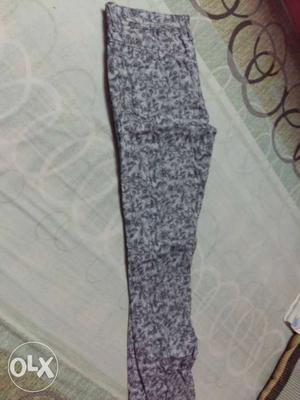 Grey jeans with black floral print size 34
