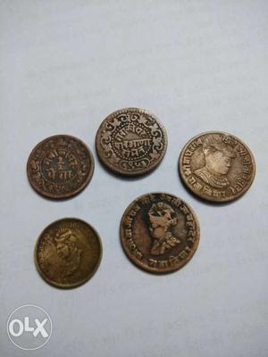 Gwaliyar state 5 different coins