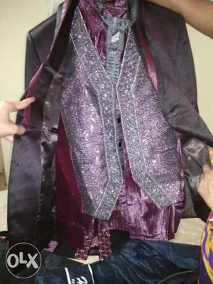 Men's Glittered Purple Vest