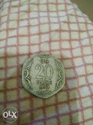 Old 20 paise coin, 