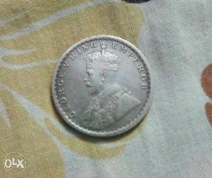 One rupees sliver coin year 