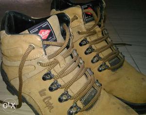 Pair Of Brown Lee Cooper Hiking Boots