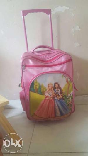 Pink Barbie Themed Trolley Bag