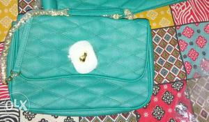Quilted Green Leather Crossbody Bag