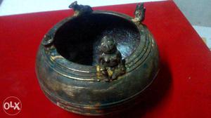 Real Antique Chola Period Old Bhsama Pot,Old with Four