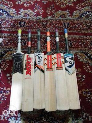 Six A grade kashmir wilow Cricket Bats