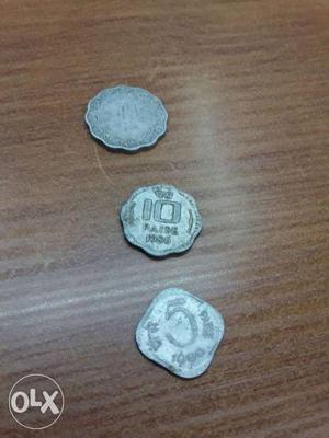 Three Indian Paise Coinse