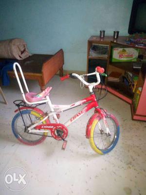 Toddler's White And Red Bicycle
