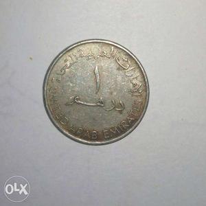 Uae 1 Dirhum.  Copper- Nickel. Coin