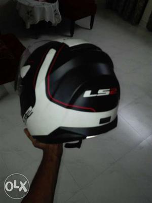 White And Black LS2 Full-face Helmet