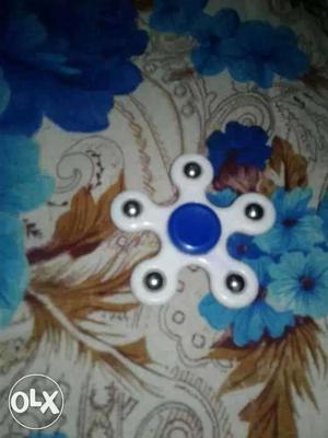 White And Blue Fidget Hand Spinner