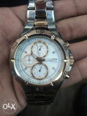 White And Silver Chronograph Watch