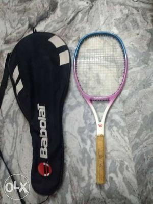 White, Pink, And Blue Babolat Wellington UK Tennis Racket