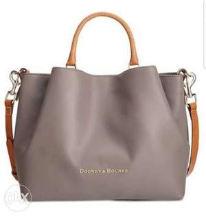 Women's Gray Leather Dooney And Bourke 2-way Bag